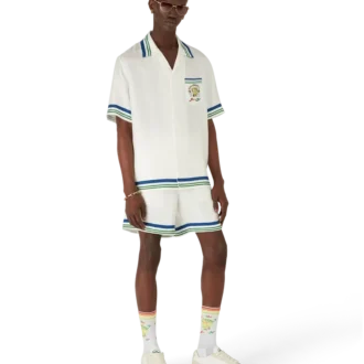 Tennis Mascot kortärmad skjorta i silketwill