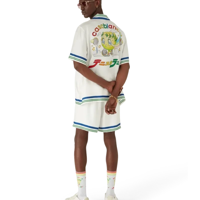 Tennis Mascot kortärmad skjorta i silketwill