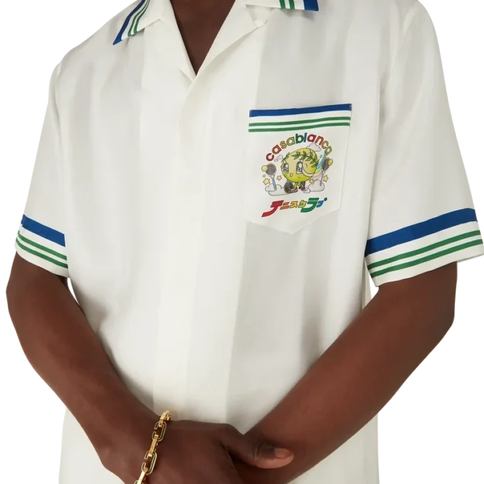 Tennis Mascot kortärmad skjorta i silketwill