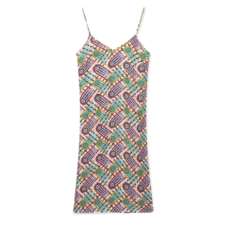 Tennis Monogram-slipklänning i siden