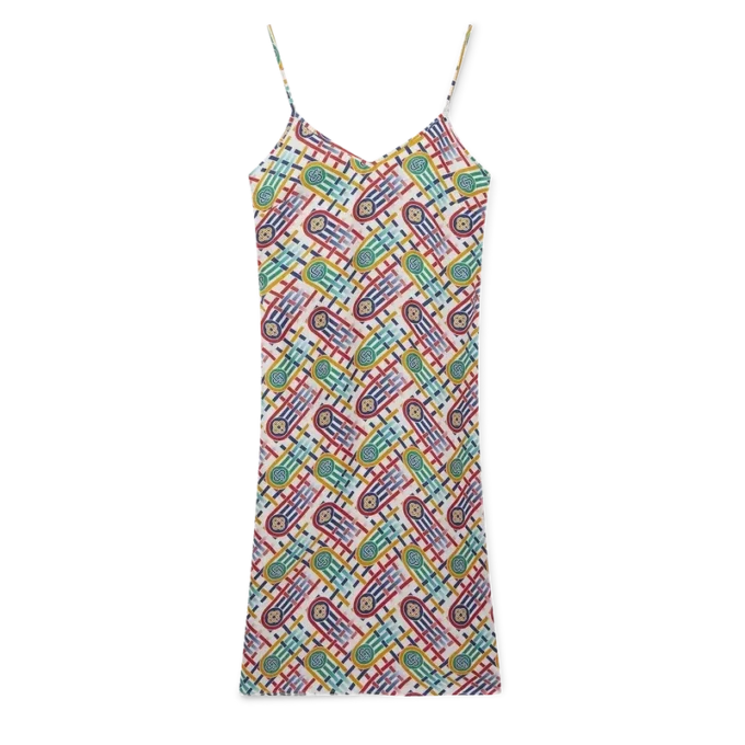 Tennis Monogram-slipklänning i siden