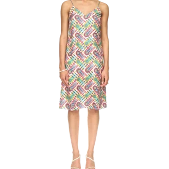 Tennis Monogram-slipklänning i siden