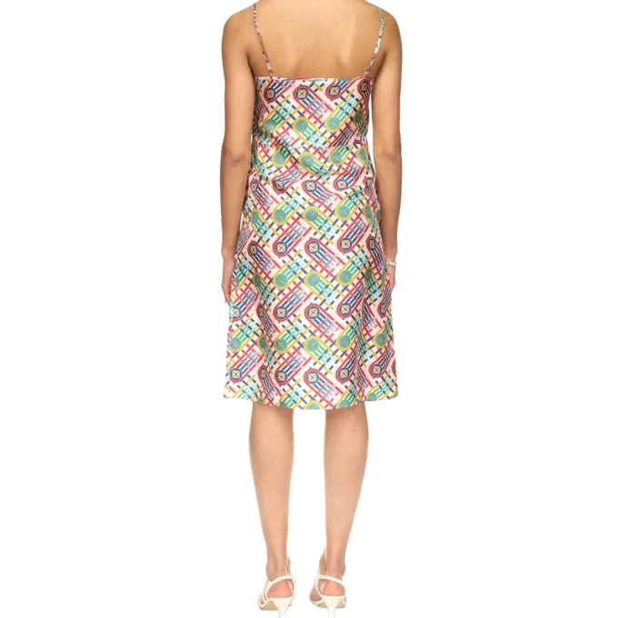 Tennis Monogram-slipklänning i siden