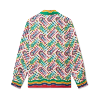 Tennis-silkeskjorta med monogram