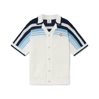 Tennis-skjorta i bomullskrochet med korta ärmar