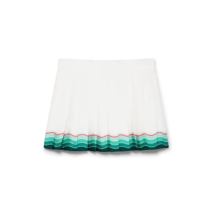 Tennisplisserad minikjol i siden