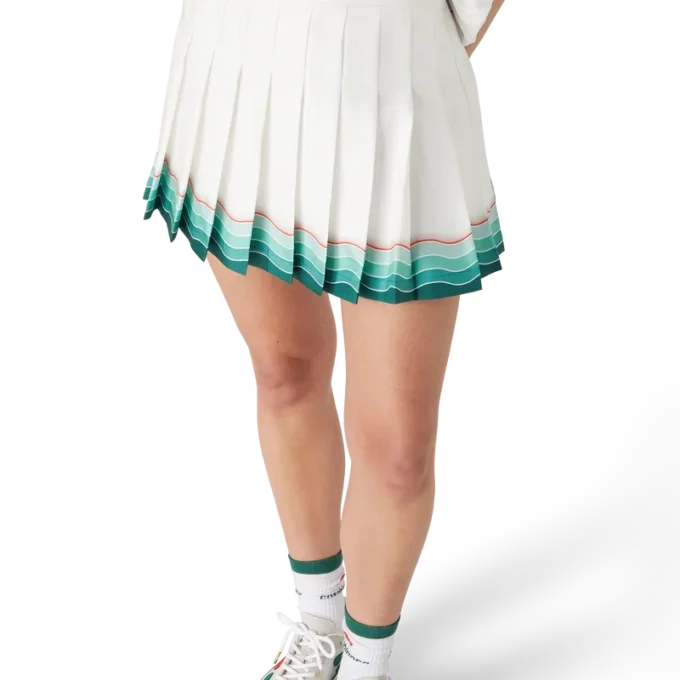 Tennisplisserad minikjol i siden