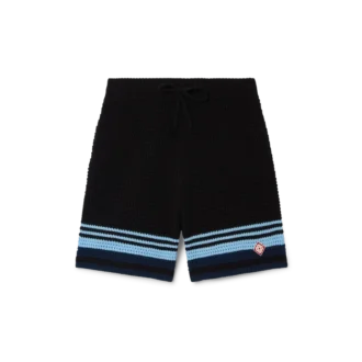 Tennisshorts i bomullskrochet