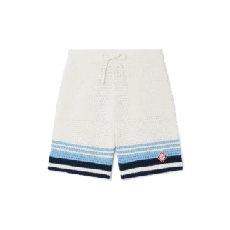 Tennisshorts i bomullskrochet