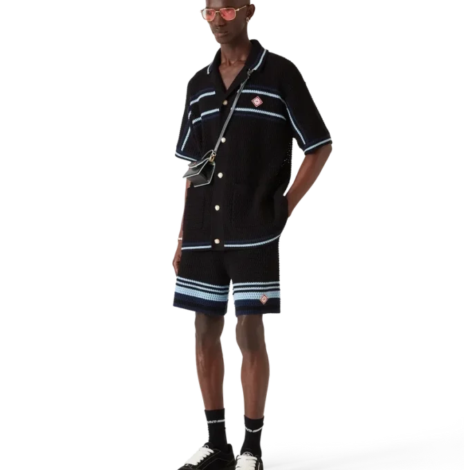 Tennisshorts i bomullskrochet Tennisshorts i bomullskrochet