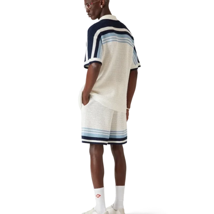 Tennisshorts i bomullskrochet