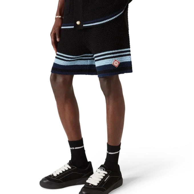 Tennisshorts i bomullskrochet Tennisshorts i bomullskrochet