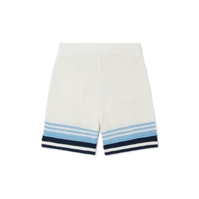 Tennisshorts i bomullskrochet