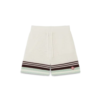 Tennisshorts i virkat bomullstyg