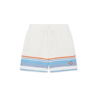 Tennisshorts i virkat bomullstyg