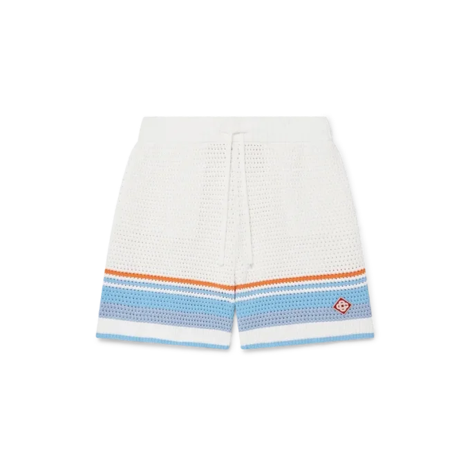 Tennisshorts i virkat bomullstyg