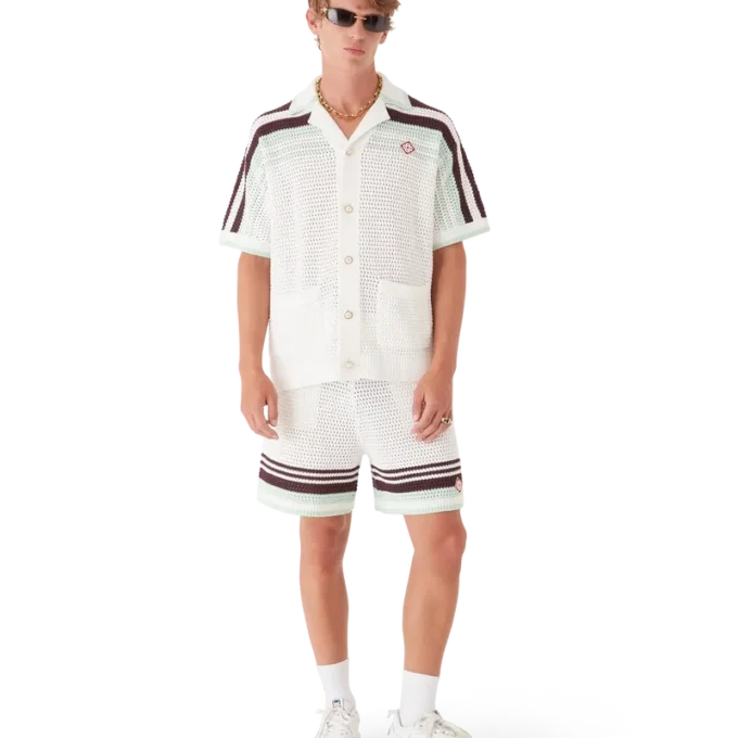 Tennisshorts i virkat bomullstyg Tennisshorts i virkat bomullstyg