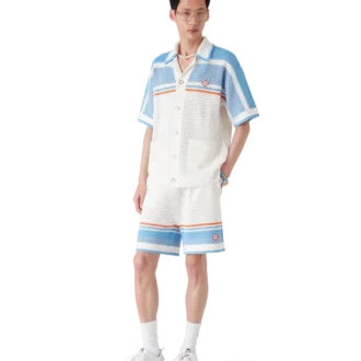 Tennisshorts i virkat bomullstyg