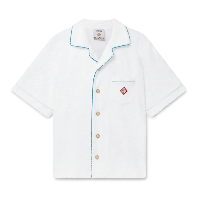 Tennisstrippad frotteskjorta