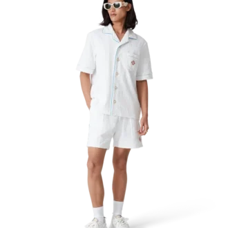 Tennisstrippad frotteskjorta