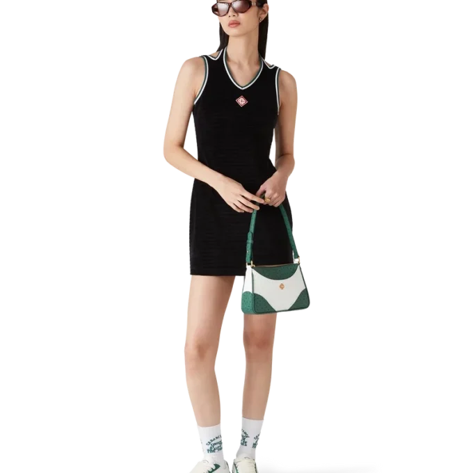 Texturerad velourtennisklänning