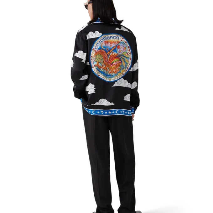 The Four Elements långärmad silkesskjorta