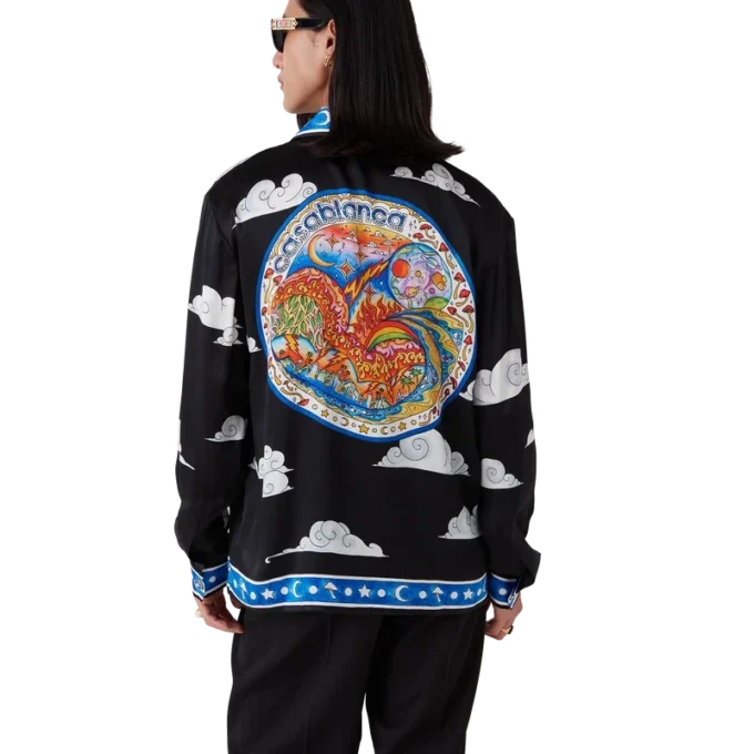 The Four Elements långärmad silkesskjorta