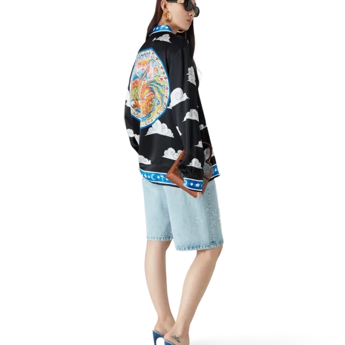 The Four Elements långärmad silkesskjorta