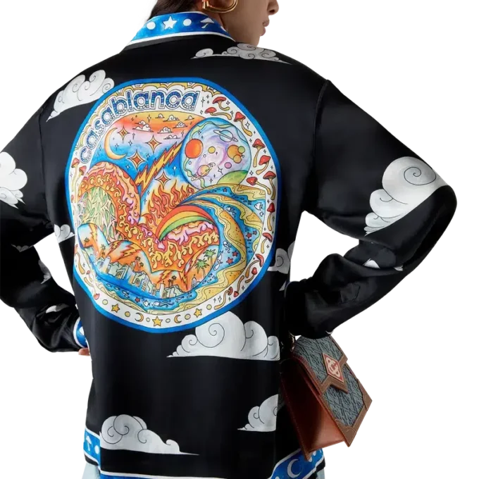 The Four Elements långärmad silkesskjorta