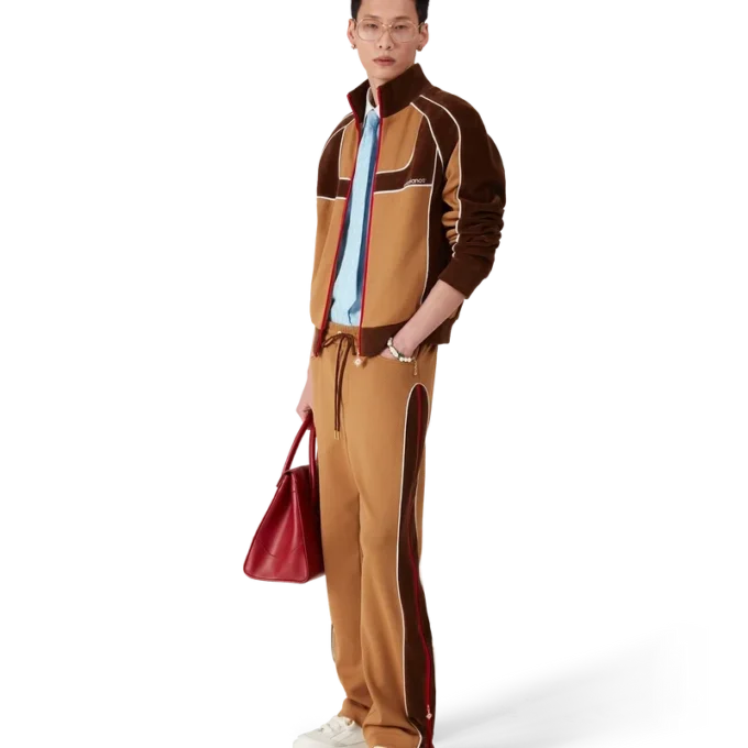 Träningsbyxor med chenillepaneler Träningsbyxor med chenillepaneler