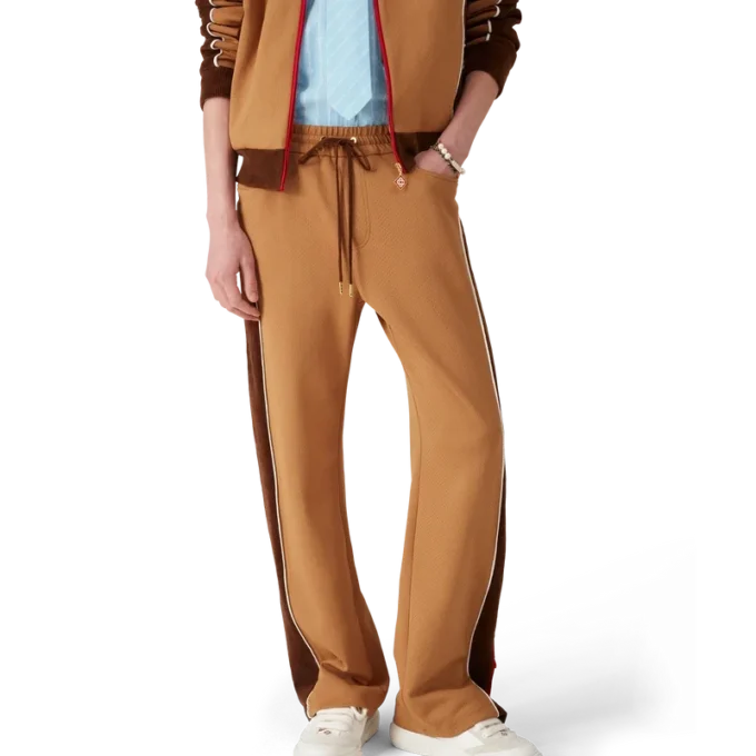 Träningsbyxor med chenillepaneler Träningsbyxor med chenillepaneler