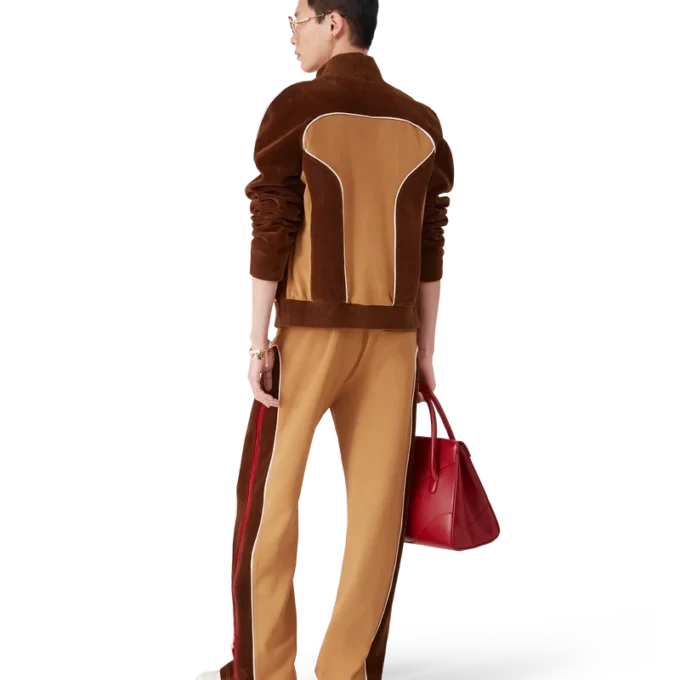 Träningsbyxor med chenillepaneler Träningsbyxor med chenillepaneler