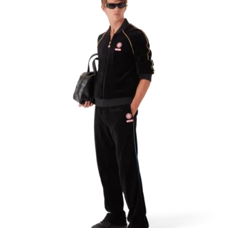 Träningsjacka i velour med gradientkant