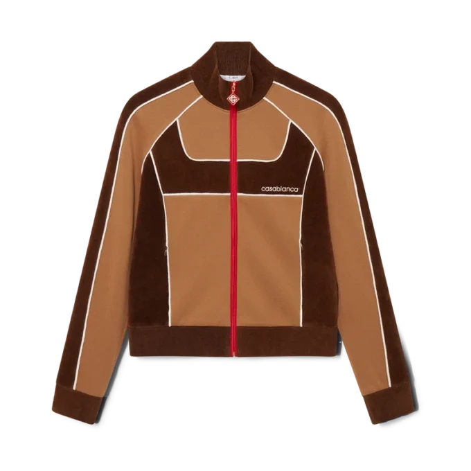 Träningsjacka med paneler i chenille