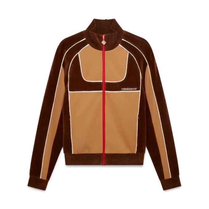 Träningsjacka med paneler i chenille