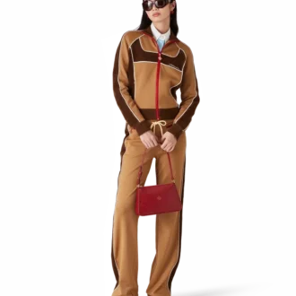 Träningsjacka med paneler i chenille