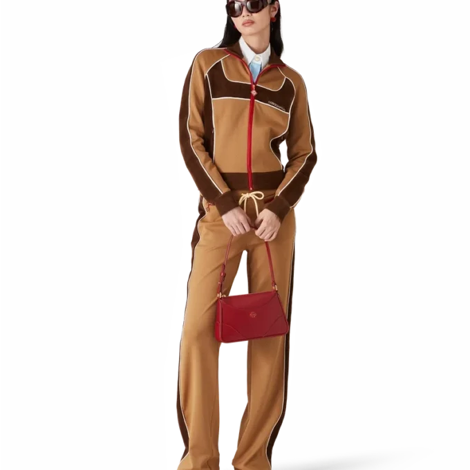 Träningsjacka med paneler i chenille