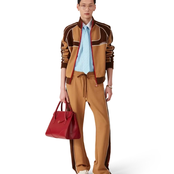 Träningsjacka med paneler i chenille