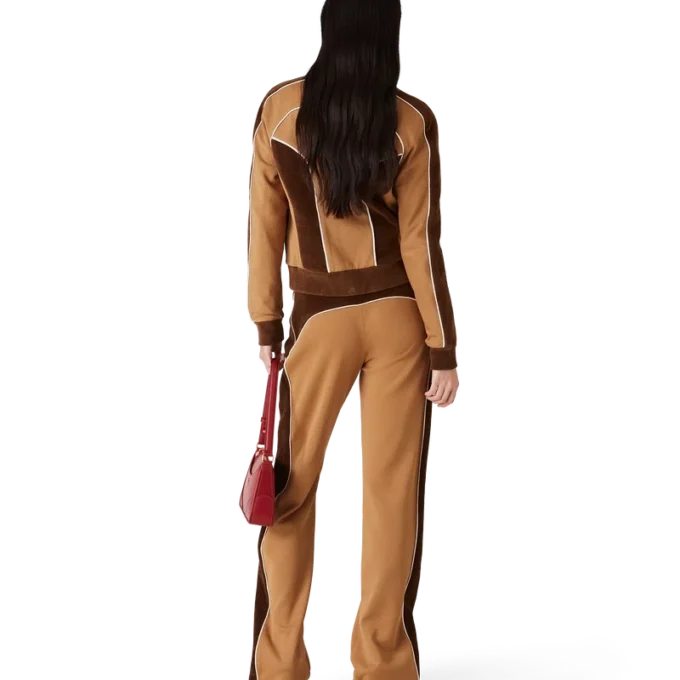 Träningsjacka med paneler i chenille