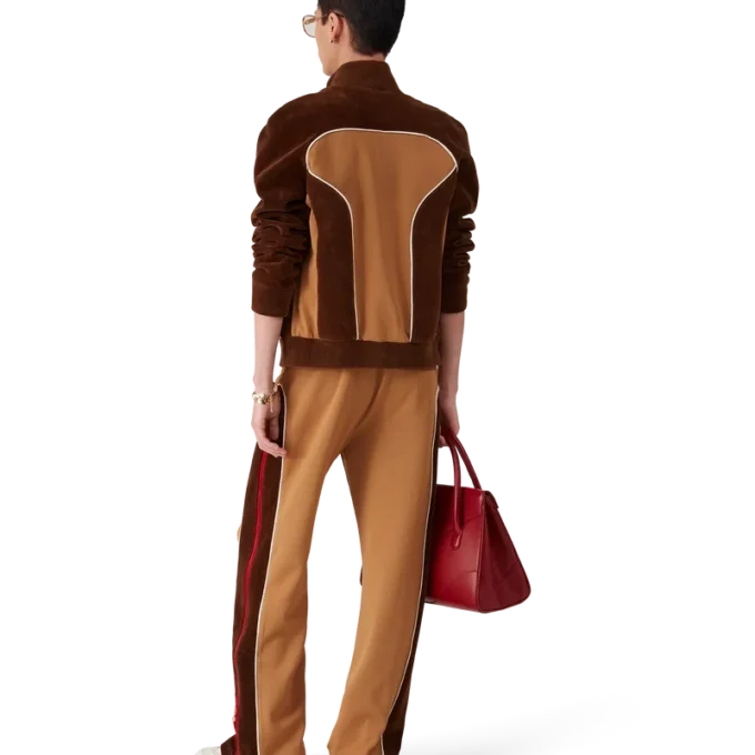 Träningsjacka med paneler i chenille