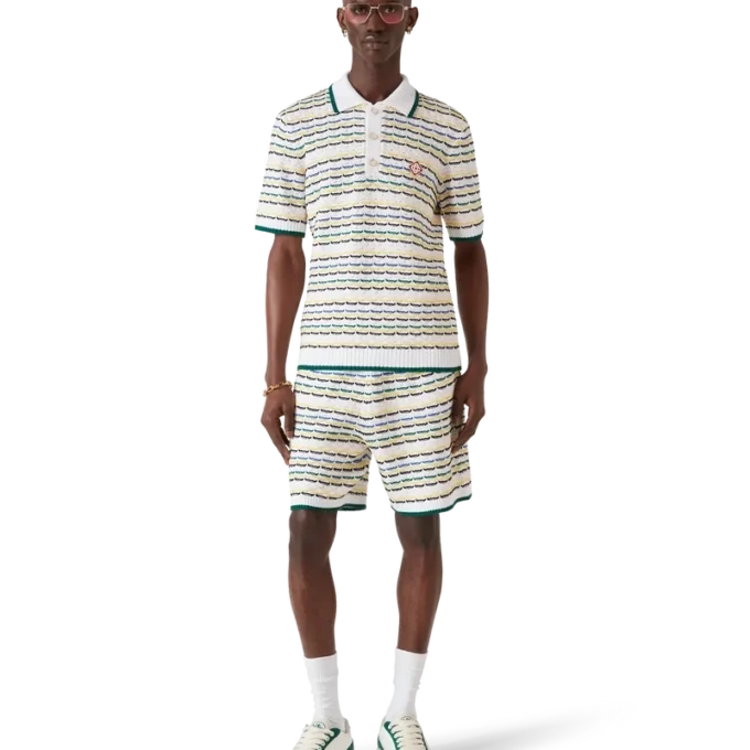 Tuck Stitch kortärmad polotröja