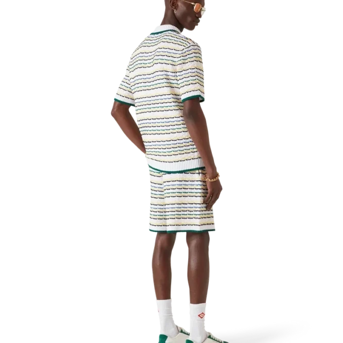 Tuck Stitch kortärmad polotröja