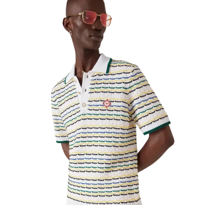 Tuck Stitch kortärmad polotröja