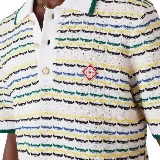 Tuck Stitch kortärmad polotröja