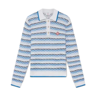 Tuck Stitch långärmad pikétröja