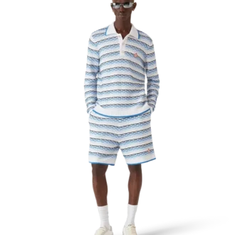 Tuck Stitch långärmad pikétröja