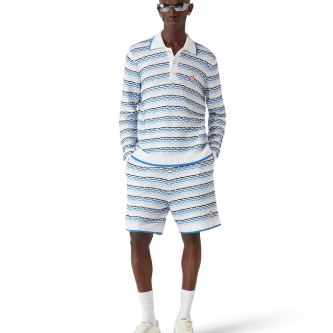 Tuck Stitch långärmad pikétröja