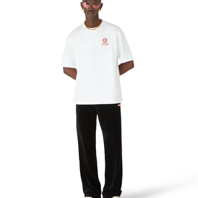 Velourbyxor med gradientkant