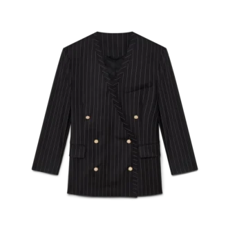 Överdimensionerad blazer i ull med smala ränder