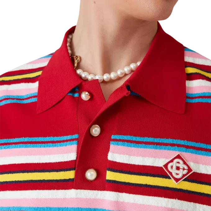 Överdimensionerad pikétröja med ränder